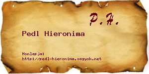 Pedl Hieronima névjegykártya